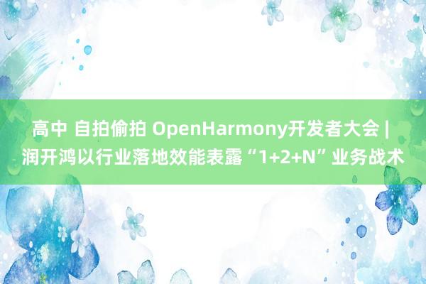 高中 自拍偷拍 OpenHarmony开发者大会 | 润开鸿以行业落地效能表露“1+2+N”业务战术